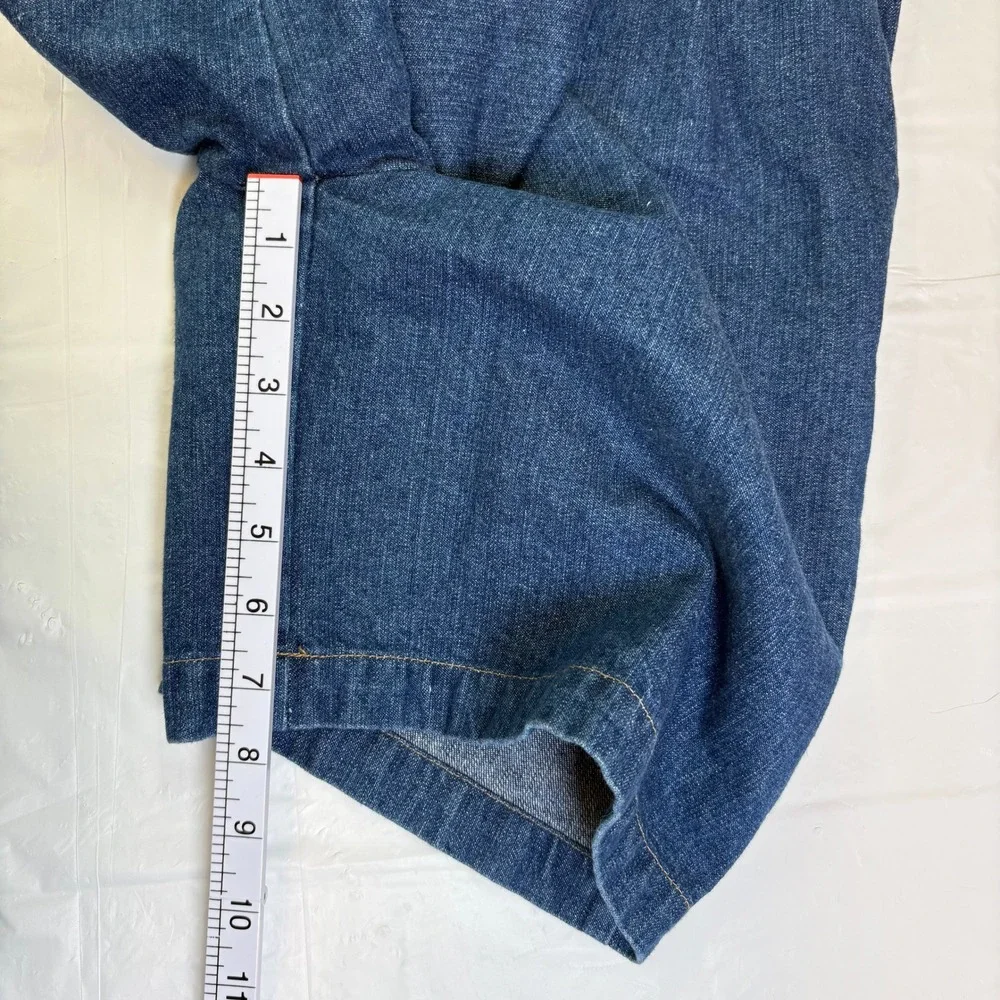 Basic Editions Womens High Rise Pleated Denim Shorts Blue Medium Wash Size 6 VTG